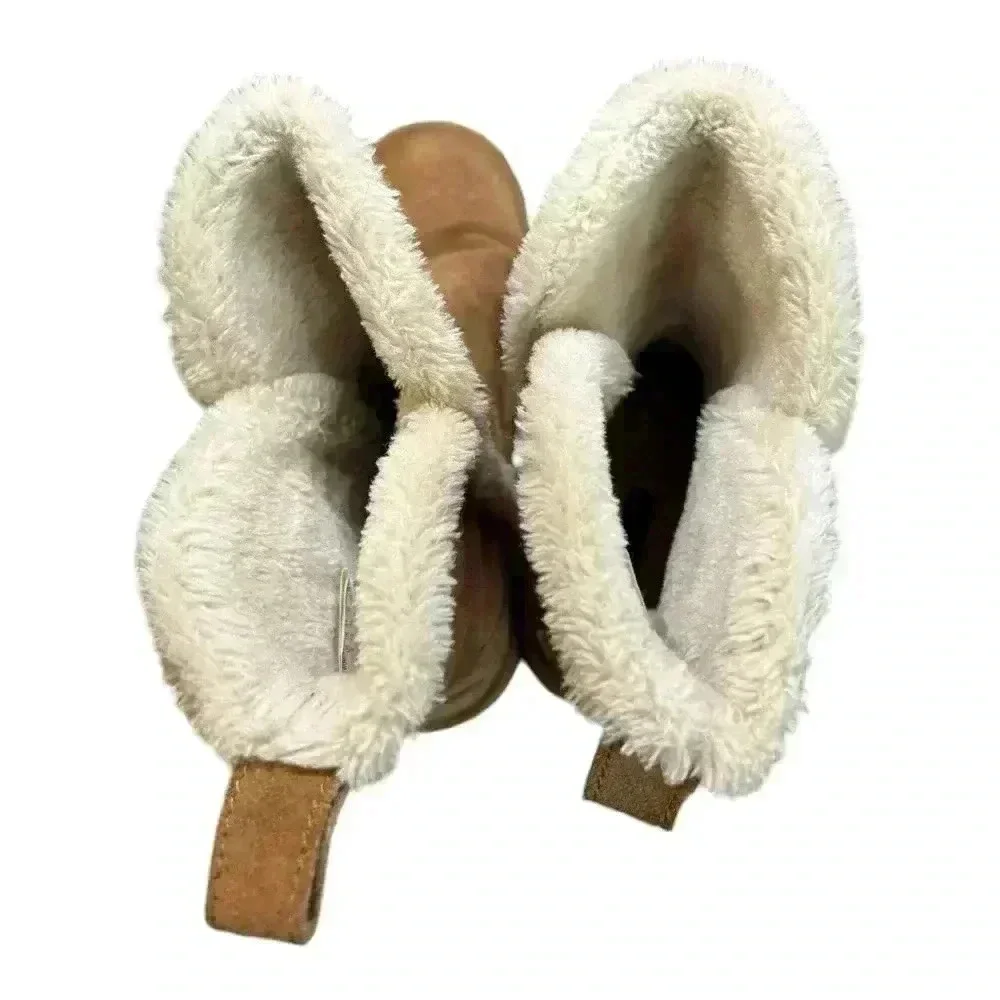 American Eagle Outfitters Tan Suede Faux Fur Lined Boots Women's Size 6 New